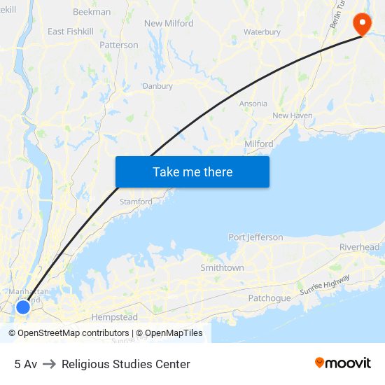 5 Av to Religious Studies Center map