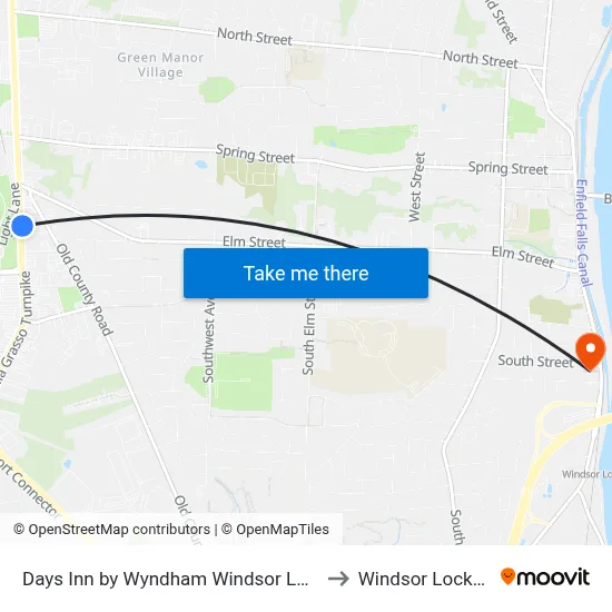 Days Inn by Wyndham Windsor Locks / Bradley Intl Airport to Windsor Locks Substation map