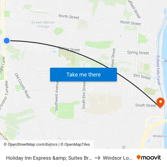 Holiday Inn Express &amp; Suites Bradley Airport by IHG, Windsor Locks to Windsor Locks Substation map