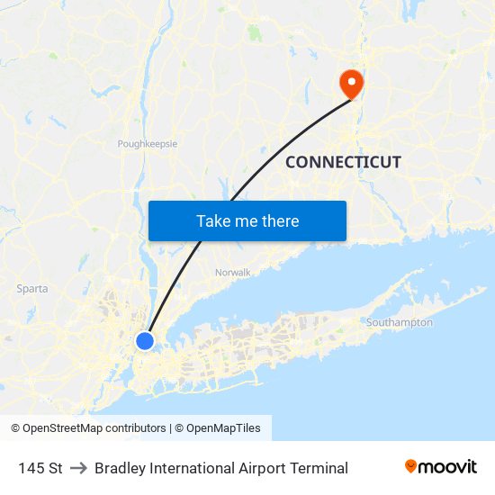 145 St to Bradley International Airport Terminal map