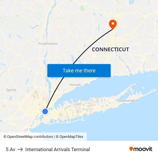 5 Av to International Arrivals Terminal map