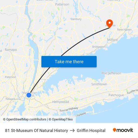 81 St-Museum Of Natural History to Griffin Hospital map