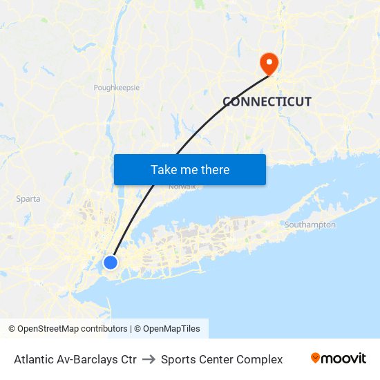 Atlantic Av-Barclays Ctr to Sports Center Complex map