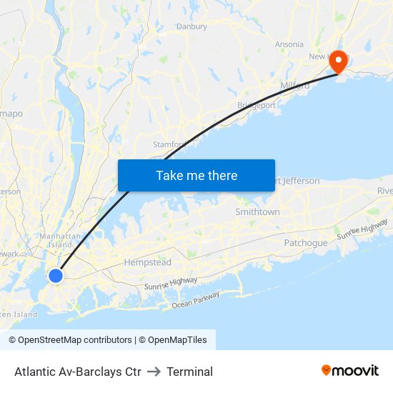 Atlantic Av-Barclays Ctr to Terminal map