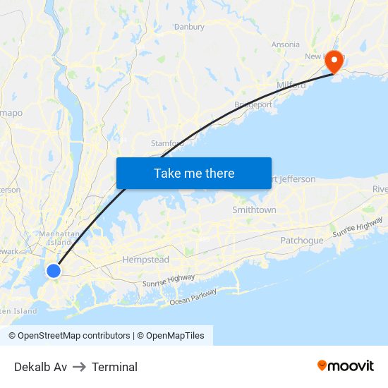 Dekalb Av to Terminal map