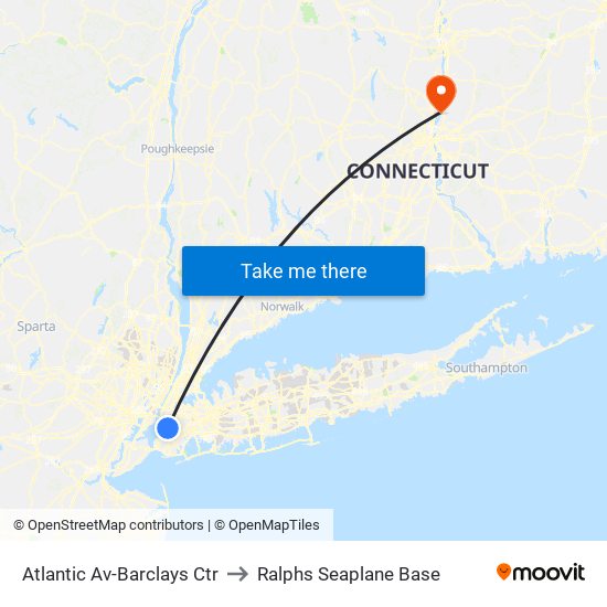 Atlantic Av-Barclays Ctr to Ralphs Seaplane Base map