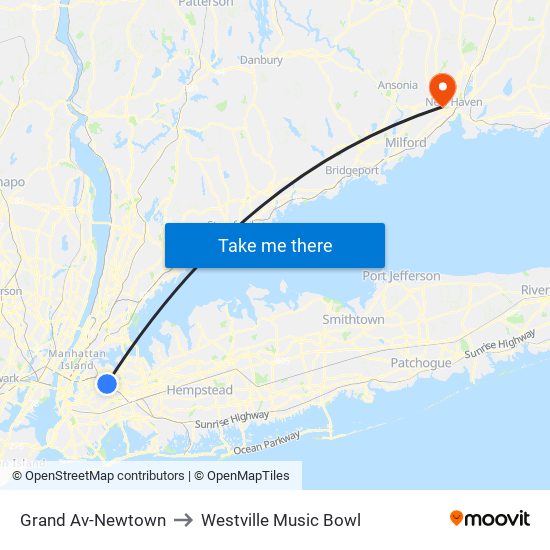 Grand Av-Newtown to Westville Music Bowl map