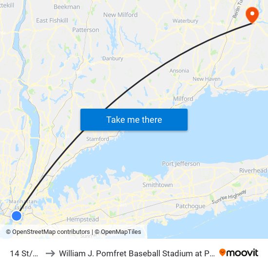 14 St/6 Av to William J. Pomfret Baseball Stadium at Palmer Field map