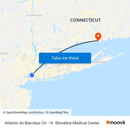 Atlantic Av-Barclays Ctr to Shoreline Medical Center map