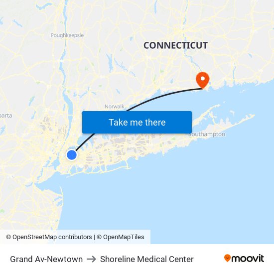 Grand Av-Newtown to Shoreline Medical Center map