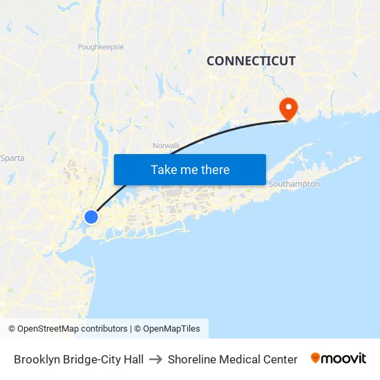 Brooklyn Bridge-City Hall to Shoreline Medical Center map