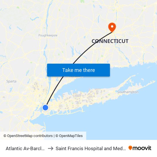 Atlantic Av-Barclays Ctr to Saint Francis Hospital and Medical Center map