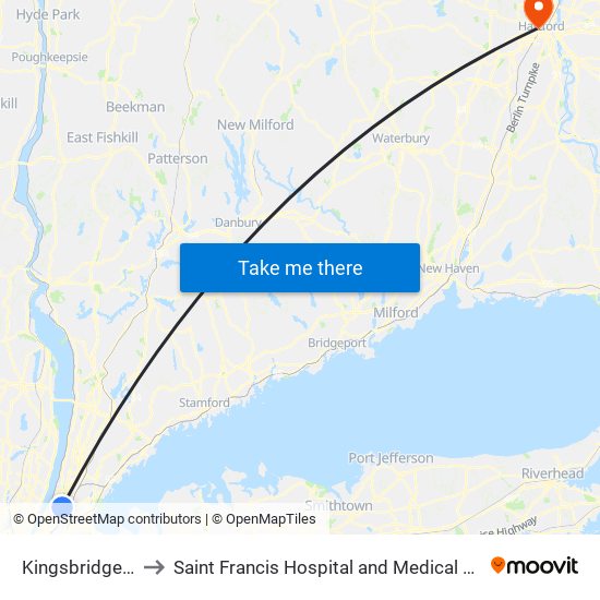 Kingsbridge Rd to Saint Francis Hospital and Medical Center map