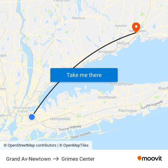 Grand Av-Newtown to Grimes Center map