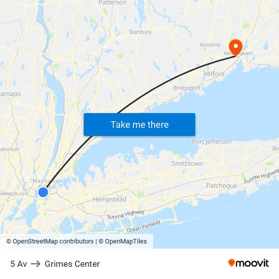 5 Av to Grimes Center map