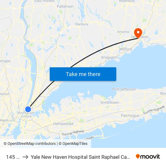 145 St to Yale New Haven Hospital Saint Raphael Campus map