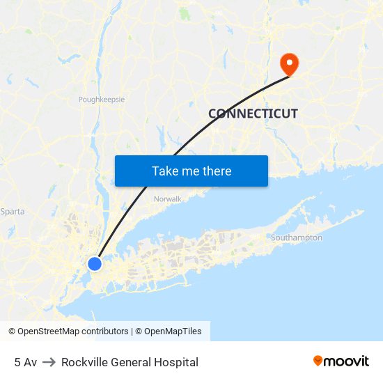 5 Av to Rockville General Hospital map