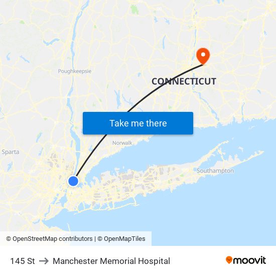 145 St to Manchester Memorial Hospital map