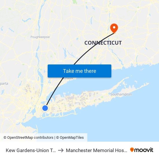 Kew Gardens-Union Tpke to Manchester Memorial Hospital map