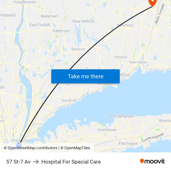 57 St-7 Av to Hospital For Special Care map