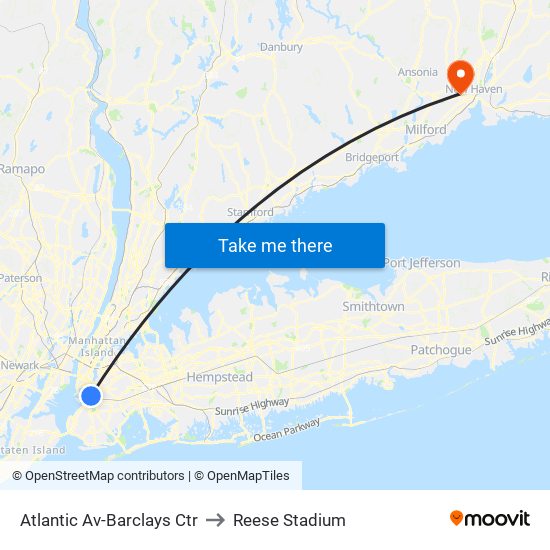 Atlantic Av-Barclays Ctr to Reese Stadium map