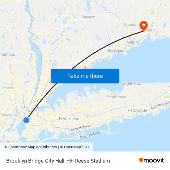Brooklyn Bridge-City Hall to Reese Stadium map