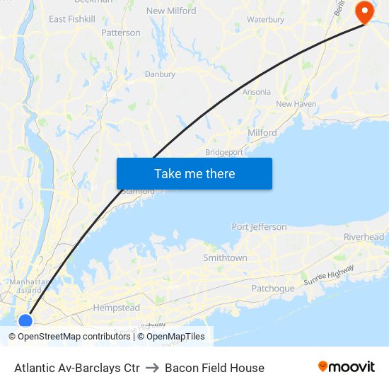Atlantic Av-Barclays Ctr to Bacon Field House map