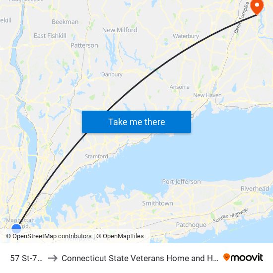 57 St-7 Av to Connecticut State Veterans Home and Hospital map
