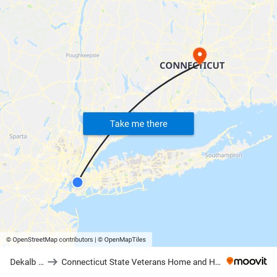 Dekalb Av to Connecticut State Veterans Home and Hospital map