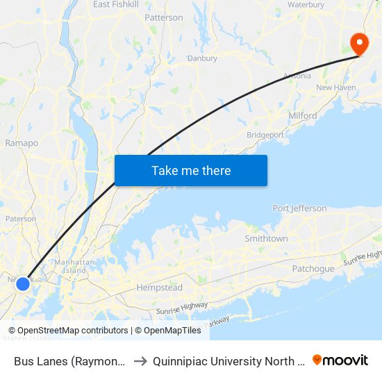 Bus Lanes (Raymond Blvd Side) to Quinnipiac University North Haven Campus map