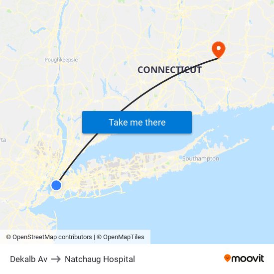 Dekalb Av to Natchaug Hospital map