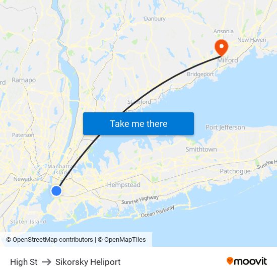 High St to Sikorsky Heliport map