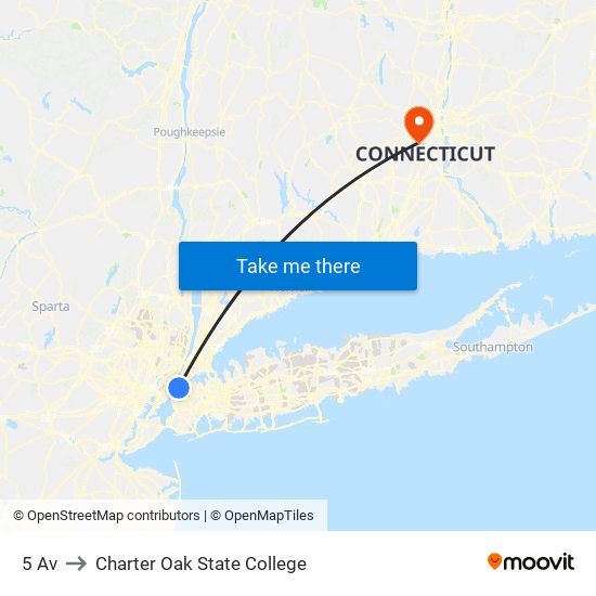 5 Av to Charter Oak State College map