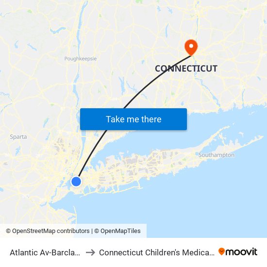 Atlantic Av-Barclays Ctr to Connecticut Children's Medical Center map
