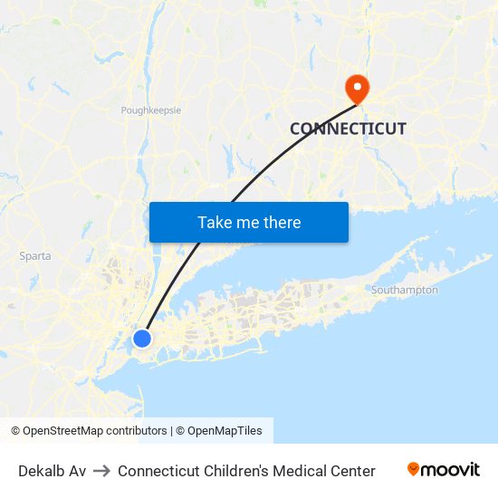 Dekalb Av to Connecticut Children's Medical Center map