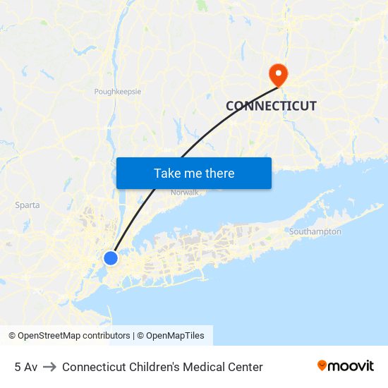 5 Av to Connecticut Children's Medical Center map
