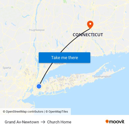Grand Av-Newtown to Church Home map