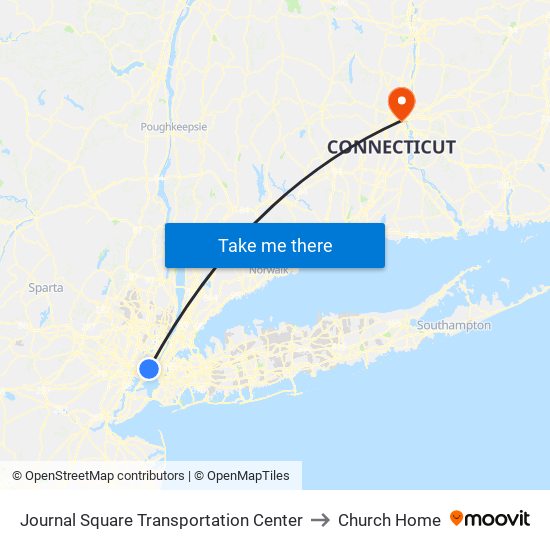 Journal Square Transportation Center to Church Home map