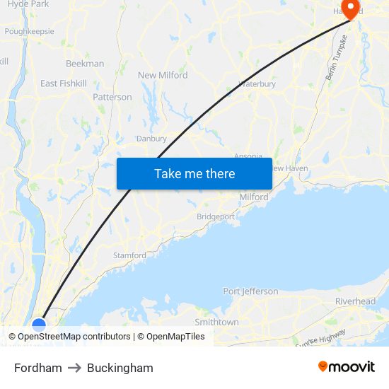 Fordham to Buckingham map