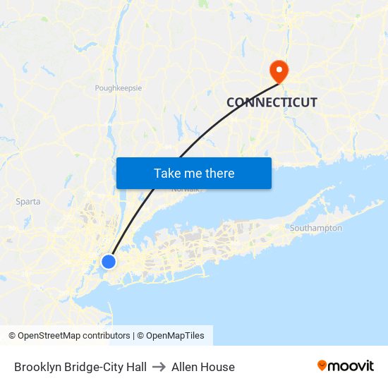 Brooklyn Bridge-City Hall to Allen House map