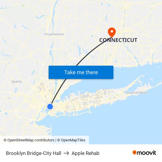 Brooklyn Bridge-City Hall to Apple Rehab map