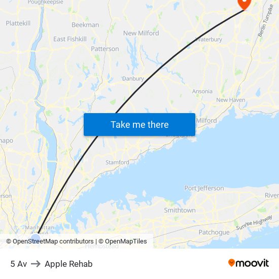5 Av to Apple Rehab map