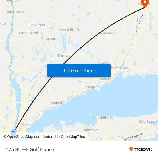 175 St to Golf House map