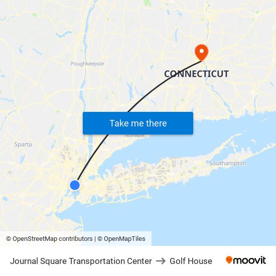 Journal Square Transportation Center to Golf House map