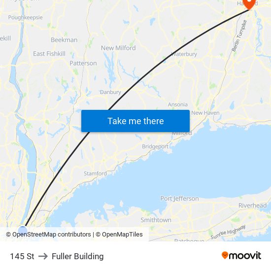 145 St to Fuller Building map