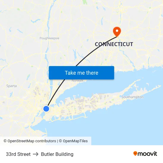 33rd Street to Butler Building map