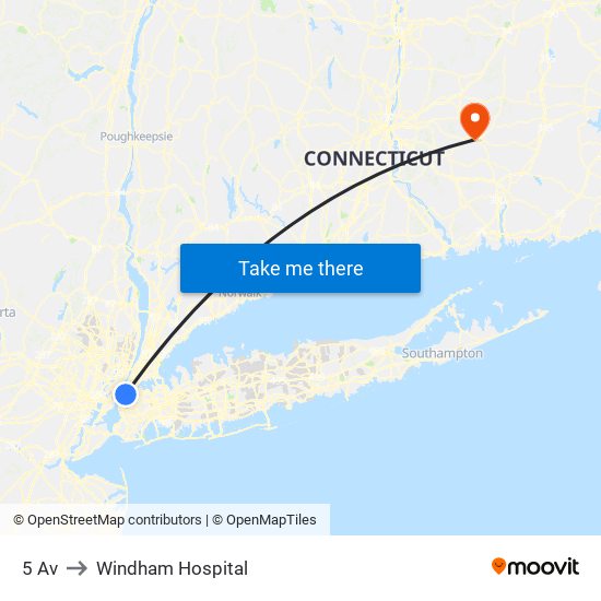 5 Av to Windham Hospital map