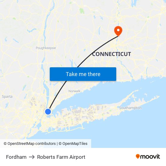 Fordham to Roberts Farm Airport map