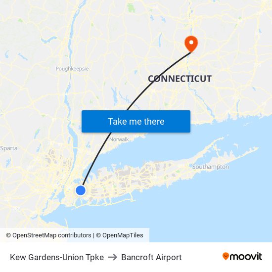 Kew Gardens-Union Tpke to Bancroft Airport map