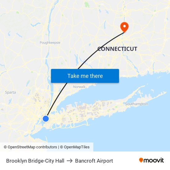 Brooklyn Bridge-City Hall to Bancroft Airport map